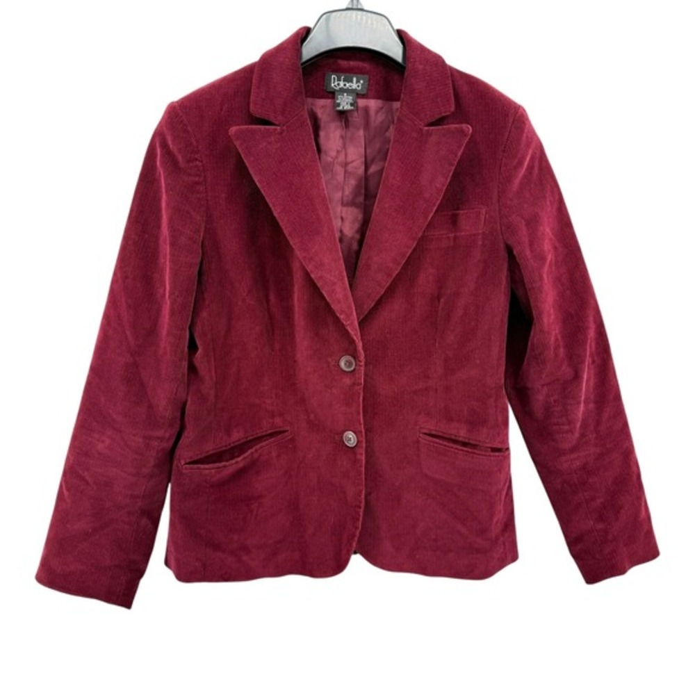 Rafaella Burgundy/Wine Corduroy‎ Womens 6 Pre-Owned Blazer Jacket Cotton Blend